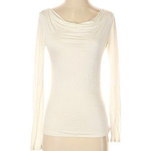 Ivory Scoop Neck Long Sleeve Top - White House Black Market